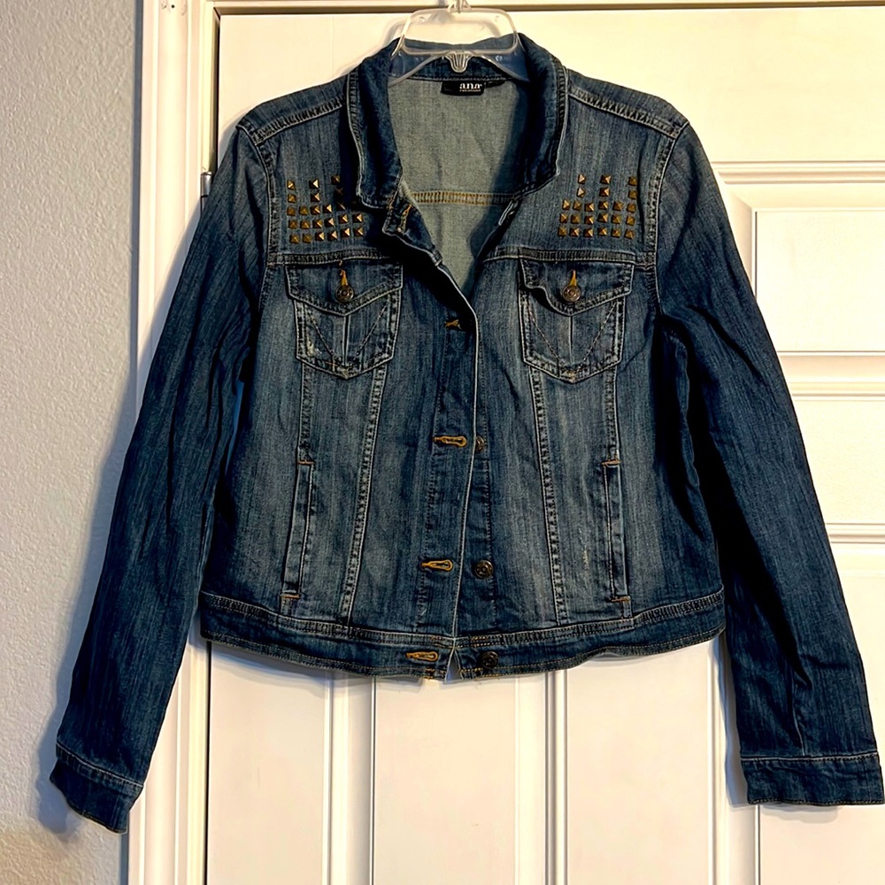 Denim Jacket with Gold Studs